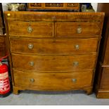 INLAID BOW FRONT CHEST OF DRAWERS AF