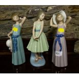 3 LLADRO FIGURES OF GIRLS