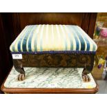 UPHOLSTERED TOP FOOT STOOL