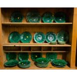 COLLECTION OF WEDGWOOD CABBAGE PLATES + GREEN PLATES