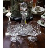 WATERFORD SHIPS DECANTER + 2 BRANDY GLASSES