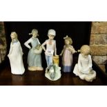 5 SPANISH PORCELAIN FIGURES