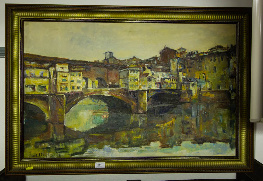 OIL ON CANVAS FLORENCE BY JUN OHJI 82 X 53