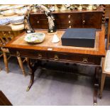 MAHOGANY LYRE END LEATHER TOP DESK