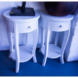 PAIR OF WHITE LAMP TABLES