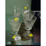 8 MISC WATERFORD WINE + PORT GLASSES
