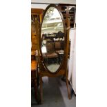 INLAID OVAL CHEVAL MIRROR