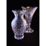 2 SCALLOP TOP WATERFORD VASES - 1 AF