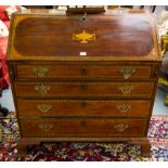 ANTIQUE MAHOG INLAID BUREAU