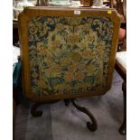 ANTIQUE TAPESTRY TOP TABLE/SCREEN