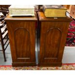 PAIR OF VICTORIAN MAHOGANY PANEL DOOR BEDSIDE CABINETS