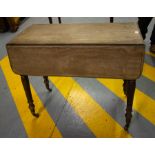 MAHOGANY DROP LEAF TABLE WITH DRAWER