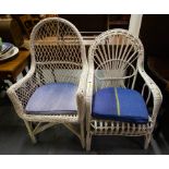 2 BAMBOO ARM CHAIRS