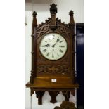 GOTHIC MAHOGANY WALL CLOCK ON BRACKET BY JOHN WILLOUGHBY KILKENNY