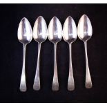 5 EARLY SILVER SPOONS 5OZ