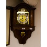 MAHOGANY CARVED WALL CLOCK