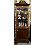 ANTIQUE MAHOG CHINA CABINET WITH CUPBOARD BASE