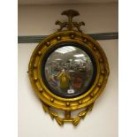 GILT FRAMED CONVEX MIRROR