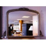 SILVERED BEVELLED OVERMANTLE MIRROR