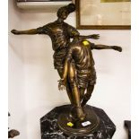 BRONZE GROUP OF TWO FOOTBALLERS