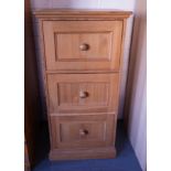 PINE 4 DRAWER FILING CABINET + 2 PAINTED 4 DRAWER CHESTS