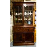 QUALITY ANTIQUE MAHOG SECRETAIRE BOOKCASE