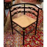 EDWARDIAN LADDER BACK CORNER CHAIR