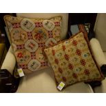 3 NEEDLEPOINT CUSHIONS