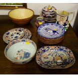 POTTERY PLATES + MISC OLD CHINA