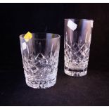 4 WATERFORD LISMORE HI BALL TUMBLERS + 2 TUMBLERS AF