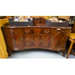 LARGE MAHOG. SHAPED FRONT SIDEBOARD.