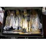 GOLD PLATED CANTEEN OF CUTLERY IN CASE