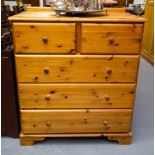 PINE CHEST OF 2 OVER 3 DRAWERS