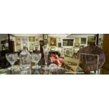 DECANTER, 3 GLASSES, FONT,