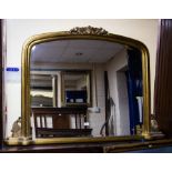 GILT BEVELLED OVERMANTLE MIRROR