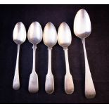 5 MISC SILVER SPOONS 8OZ