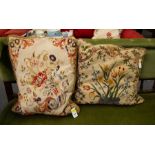 2 NEEDLEPOINT CUSHIONS