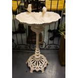 TALL CAST IRON SHELL BIRD BATH 90CM H