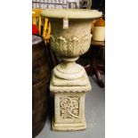 PAIR OF ACHANTUS POTS ON PLINTHS 112CM HIGH