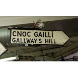 OLD CAST GALLWEYS HILL ROAD SIGN.