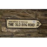 CAST SIGN "OLD BOG ROAD" 39CM LONG