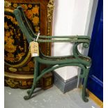 PAIR OF HEAVY GREEN SEAT ENDS