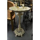 TALL CAST IRON SHELL BIRD BATH 90CM H