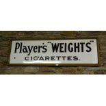 "PLAYERS WEIGHTS" ENAMEL SIGN