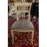 6 QUALITY LATTICE BACK PAINTED DINING CHAIRS