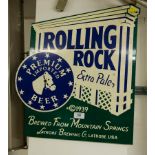 ROLLING ROCK ENAMEL SIGN