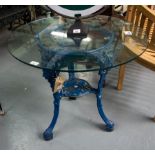 METAL BASE TABLE WITH GLASS TOP