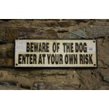 CAST SIGN "BEWARE OF THE DOG"