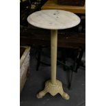 CAST BASE MARBLE TOP TABLE - WHITE.