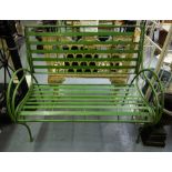 GREEN METAL SEAT.